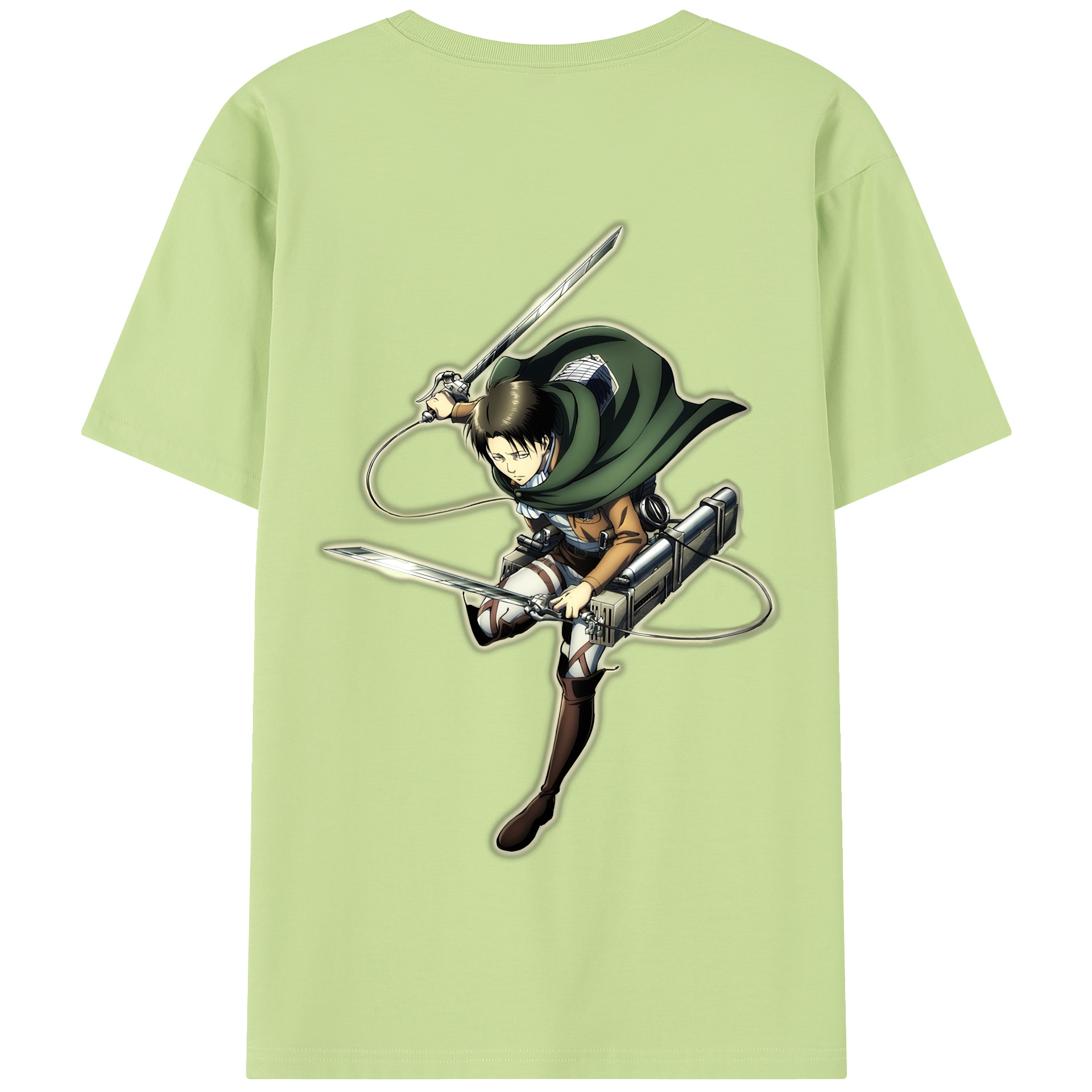 （画像用） 進撃の巨人 リヴァイ·アッカーマン Attack on Titan Levi Ackerman 綿100％半袖Tシャツ（背面プリント）